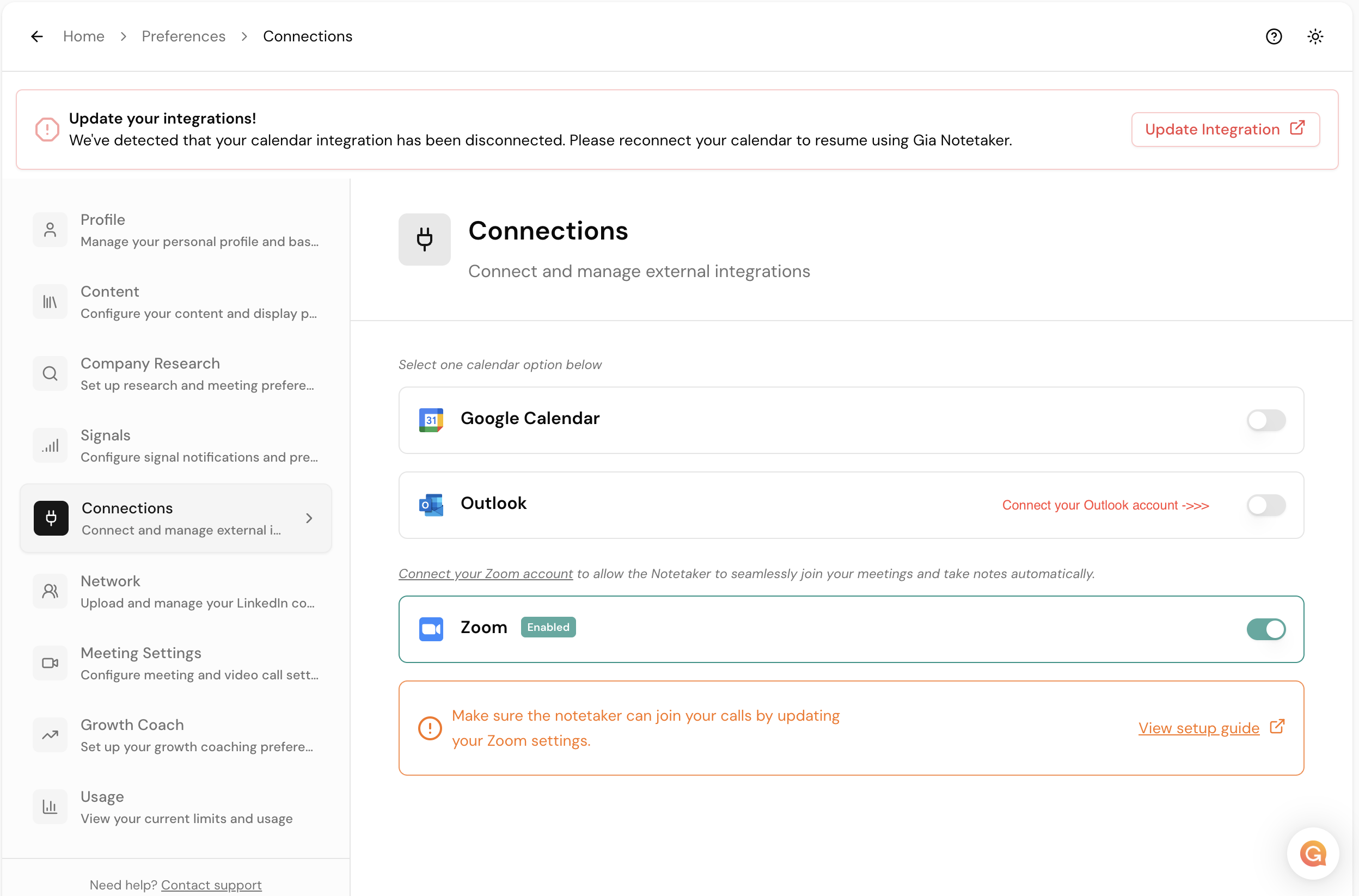 Gia Connections Page