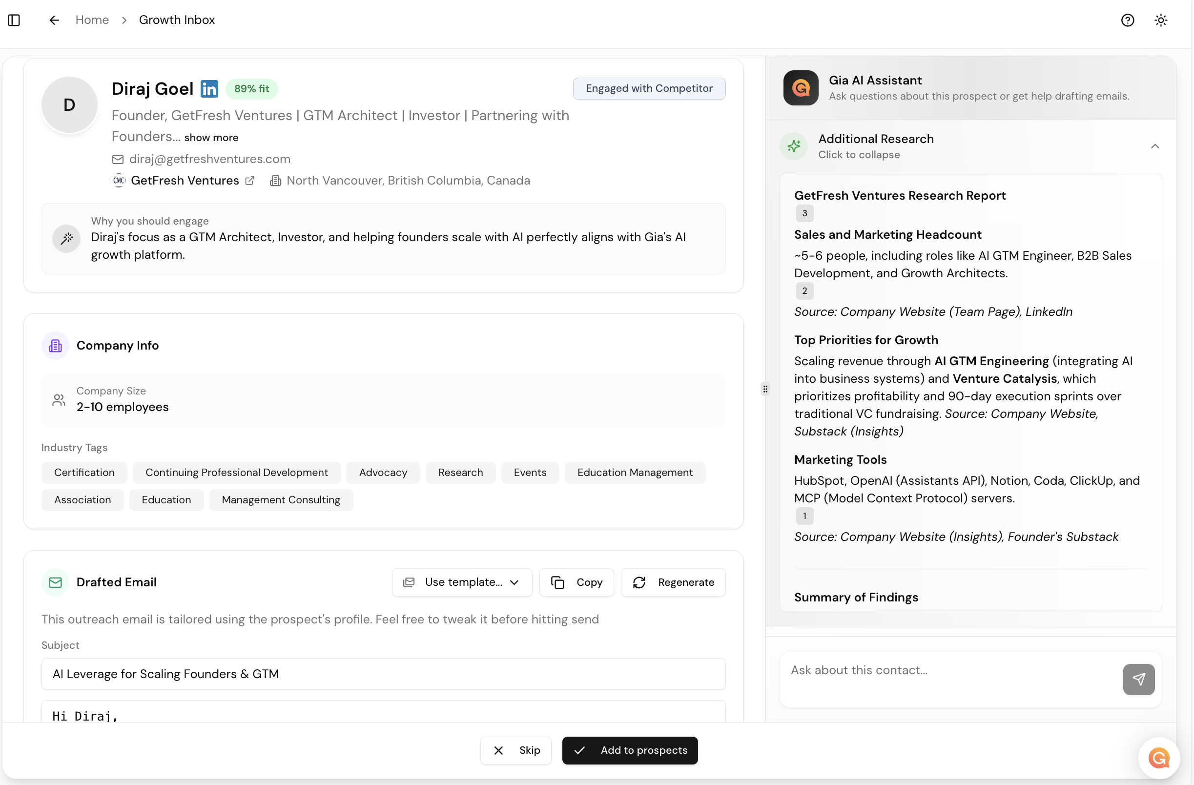 Growth Inbox — Daily Prospect List