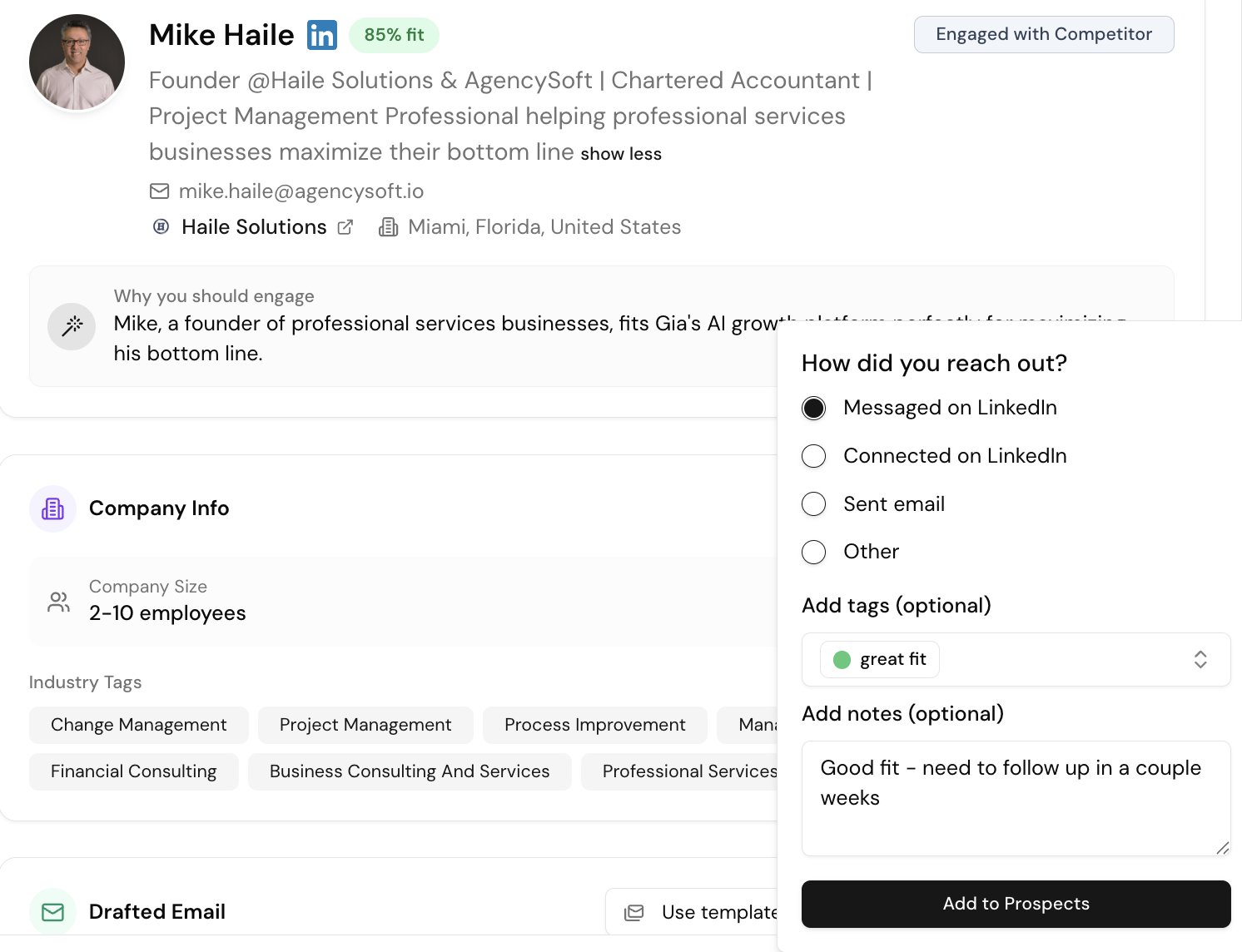 Prospects View with Tags