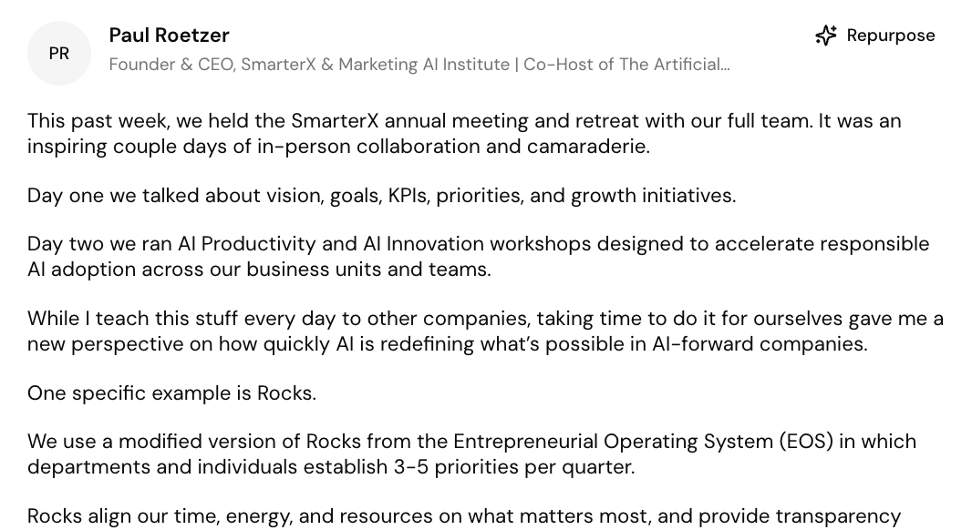 Repurpose — Click & Optional Instructions